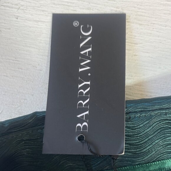 Barry.Wang SIlk Blend Dress Shirt Button Front Mens 2XL Green New - Picture 9 of 9